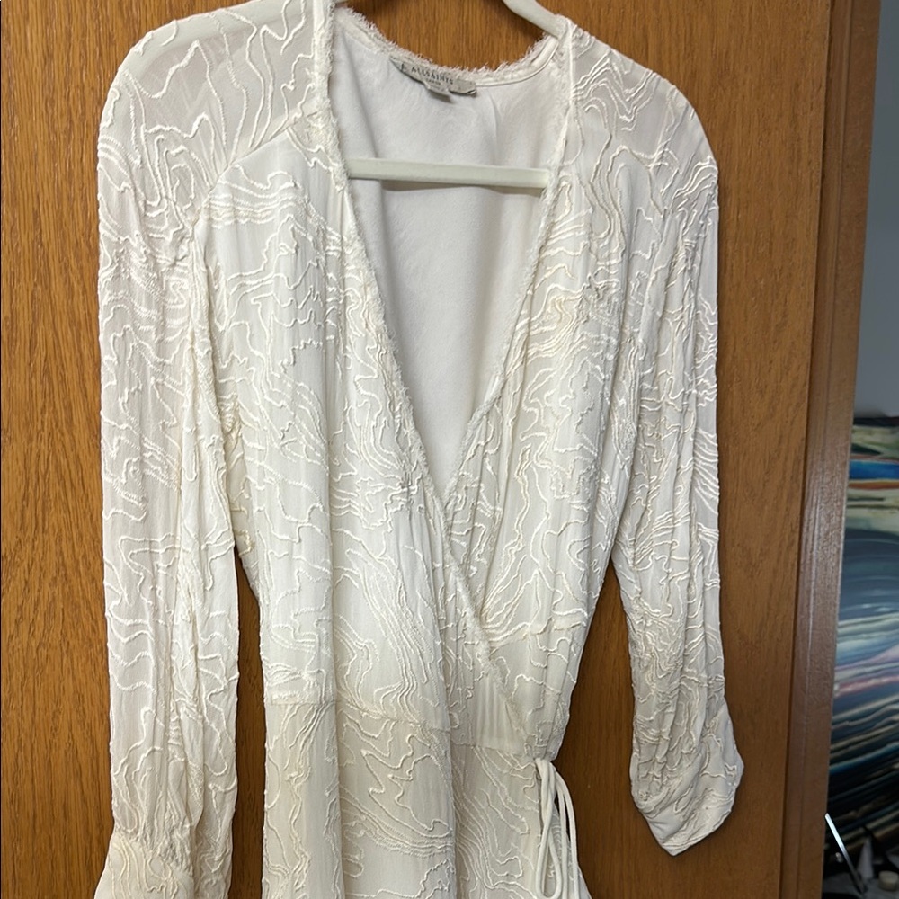 ALLSAINTS Elegant White Wrap Dress